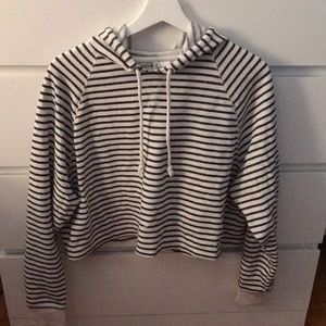 striped cropped hoodie